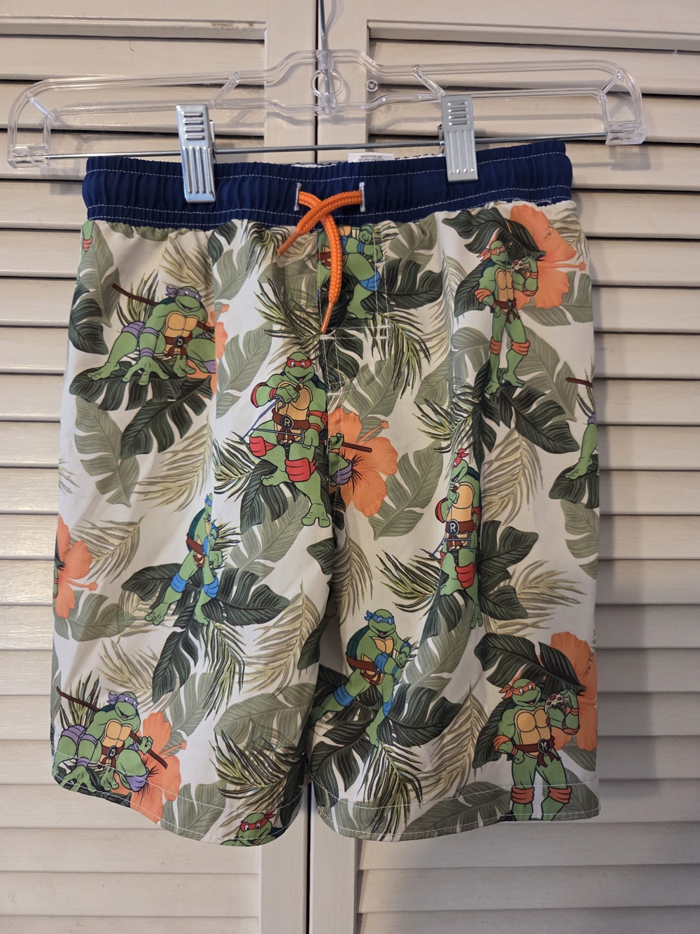 Kids Green Teenage Mutant Ninja Turtles Swim Shorts Size: 6/7